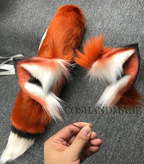 Cosplay Ear Coffee Fox Ear Wolves and Cats Fox Ear Hair Hoop Headwear Costume Headmade Cosplay Props 1/ Height of ear : About 9.5cm 2/Width of ear:About 8.0cm (can be adjusted a little for the fabric) Package includes: 1*headwear headwear set as choosen package: Box Hand work ears hair hoop. It can't be washed by water. It can be bruch gently by wood comb. Size uniform size, Adult size. Fox Ears Reference, Ears And Tail, Sims 4 Cc Fox Ears And Tail, Werewolf Ears And Tail, Fox Ears Headband, Fox Ear Headband, Fox Ears And Tail, Zootopia Judy Hopps, Paw Art