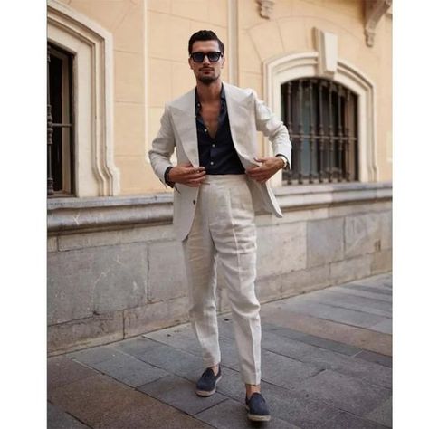 Adorei second time I buy. Men Summer Suit, Groom Suit Summer, Wedding Guest Suits, Linen Suits For Men, Summer Wedding Party, Summer Suits Men, Summer Suit, Linen Men, Linen Suits