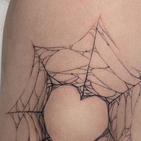 Heart Shaped Spider Web Tattoo, Knee Cap Tattoos, Spider Web Knee Tattoo, Web Knee Tattoo, Heart Shaped Spider Web, Heart Web, Spider Web Tattoo, Web Tattoo, Knee Cap