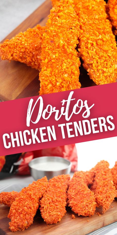 Dorito Chicken Tenders, Easy Chicken Tenders, Doritos Chicken, Homemade Chicken Tenders, Chicken Strip Recipes, Dorito Chicken, Crusted Chicken Tenders, Crockpot Dinner Recipes, Chicken Recipes For Kids