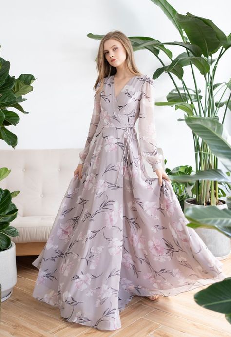 Chiffon Dress Design, Floral Print Chiffon Maxi Dress, Maxi Chiffon Dress, Floral Print Chiffon Dress, Sheer Midi Dress, Sheer Maxi Dress, A Line Maxi Dress, Floral Print Dress Long, Floral Chiffon Dress