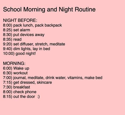 School Day Routine, Middle School Survival, School Routine For Teens, Morning Routine School, School Morning, After School Routine, Day Routine, School Survival, Pack Lunch