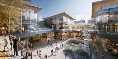 Suzhou Yanlord Cangjie Retail Village | Woods Bagot Woods Bagot, Shopping Mall Architecture, Retail Facade, Retail Architecture, Mall Design, Commercial Street, Commercial Architecture, Architecture Rendering, Chinese Architecture