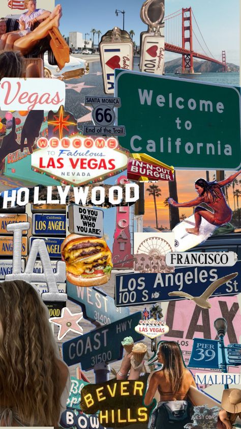 Los Angeles Culture, Usa Wallpaper Iphone, Los Angeles Vibes Aesthetic, Los Angeles Collage, Santa Monica Aesthetic, 80s America, Wallpaper Usa, Usa Culture, Actress Career