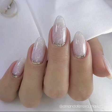 Bachelorette Nails The Bride, Elegant Nail Ideas, Bachelorette Nails, Wedding Day Nails, Engagement Nails, Elegant Nail, Simple Gel Nails, Nail Art Designs Diy, Pearl Nails