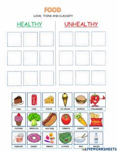 Healthy food Language: English Grade/level: GRADE 3 School subject: English as a Second Language (ESL) Main content: Healthy - unhealthy food Other contents: Vocabulary Healthy And Unhealthy Food Worksheet, Healthy Eating Activity, Healthy Vs Unhealthy Food, Worksheets For 4th Grade, Food Worksheet, Cursive Worksheets, Making Healthy Choices, Healthy And Unhealthy Food, Healthy Plate