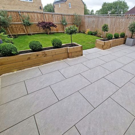 SALE! | Natural Stone & Porcelain Paving | Nustone Garden Tiles, Modern Backyard Landscaping, Back Garden Design, Garden Paving, Patio Garden Design, Modern Garden Design, Garden Makeover, Modern Backyard, Low Maintenance Garden