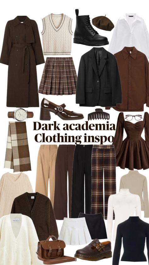 Dark academia outfit inspo #fashion #outfit Casual Academia Outfit, Dark Academia Wardrobe, Dark Academia Outfit Aesthetic, Academia Outfits Aesthetic, Dark Academia Aesthetic Outfit, Academia Aesthetic Outfit, Dark Academia Outfits, Estilo Dark, Academia Outfits