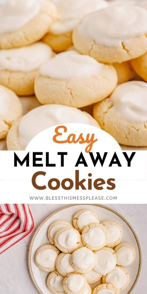 Vanilla Drop Cookies, Powdered Sugar Cookies Christmas, Easy Fancy Cookies Simple, Baking With Shortening, Sugar Cookie Recipe With Cornstarch, Melt Aways Candy, What To Make With Powdered Sugar, Soft Vanilla Cookies, Evaporated Milk Cookie Recipes