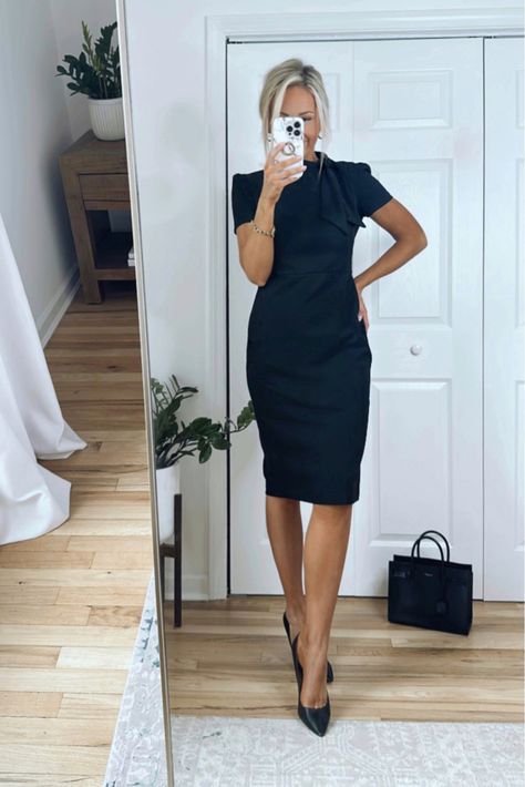 Business Dress Outfits, Business Dresses Professional, Business Dresses Classy, Black Leather Leggings Outfit, Business Professional Dress, Black Dress Outfit, Little Black Dress Outfit, Black Tie Attire, Lawyer Outfit