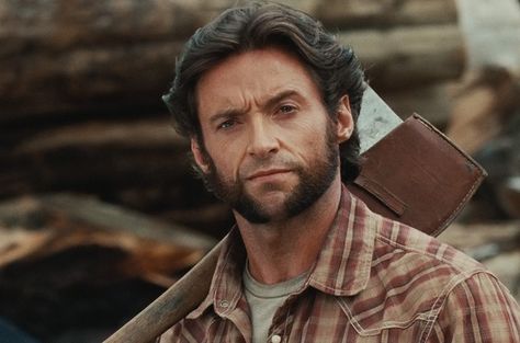 he makes a really sexy lumberjack Wolverine Hair, Mutton Chops Beard, Bearded Characters, Wolverine Origins, Hugh Jackman Logan, Wolverine Logan, Mutton Chops, Bald With Beard, Best Beard Styles