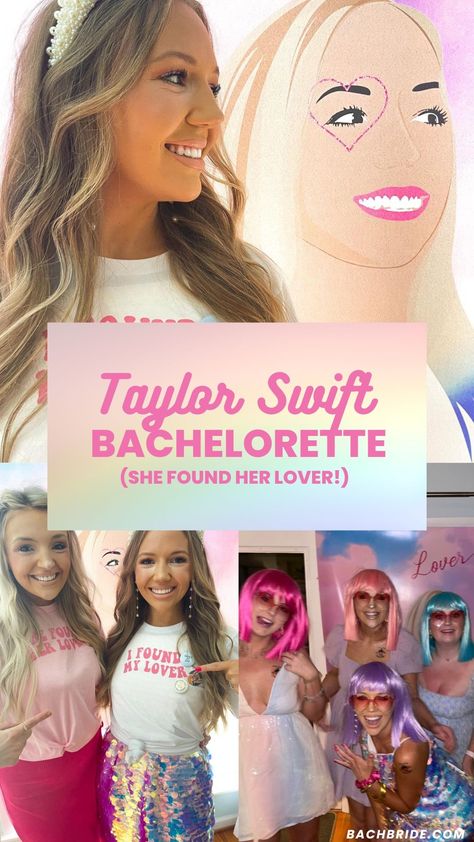 Taylor Swift Bachelorette Outfits, Era Bachelorette Party, Taylor Swift Era Bachelorette Party, Enchanted Bachelorette Party, Pastel Theme Bachelorette Party, T Swift Bachelorette, Taylor Swift Party Theme Outfits, Eras Theme Bachelorette, Lover Taylor Swift Bachelorette Party