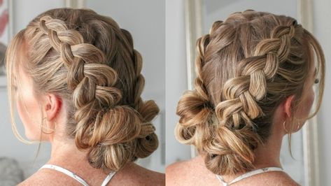 Waterfall French Braid, Double Dutch Braids, Dutch Braid Bun, Dutch Braid Updo, French Braid Buns, Two Dutch Braids, French Braid Updo, Chignon Updo, Two French Braids