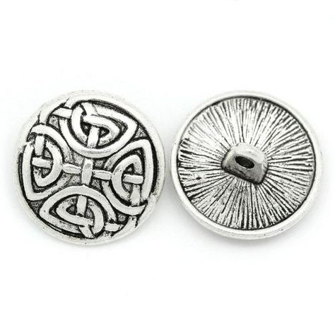 10pc Antiqued Silver Round Sewing Metal Buttons Pattern C... http://smile.amazon.com/dp/B00KCCOTL2/ref=cm_sw_r_pi_dp_mftixb1J4HYGR Celtic Shield, Cross Knot, Knit Jewelry, Sewing Buttons, Jewelry Clasps, Round Leather, Button Jewelry, Celtic Cross, Silver Buttons