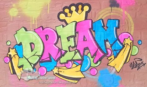 Crafting Crackers: Little Miss Muffet Challenge Card (#132) - Graffiti Dream Dream Word, Little Miss Muffet, Miss Muffet, Graffiti Words, It's Monday, My Turn, Newcastle Upon Tyne, Graffiti Styles, Card Challenges