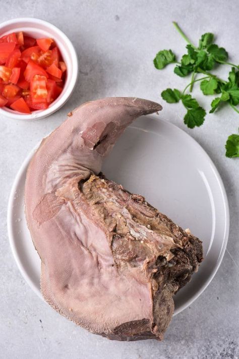 How to cook cow tongue on stove in Dutch Oven or large pot to tender is here. Then slice and make cow tongue tacos or serve over rice. Cow Tongue Tacos, Lengua Recipe Mexican, Cow Tongue Recipe, Tongue Tacos, Cow Tongue, Serve Over Rice, Beef Cow, Beef Tongue, Best Mexican Recipes