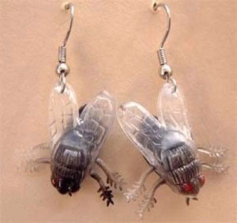 Funky Fly Flies Earrings Gothic Horror Fishing Bug Picnic Insect Costume Jewelry Insect Costume, Fly Earrings, Weird Jewelry, Earrings Gothic, Pulseras Diy, Funky Earrings, Insect Jewelry, Gothic Horror, Funky Jewelry