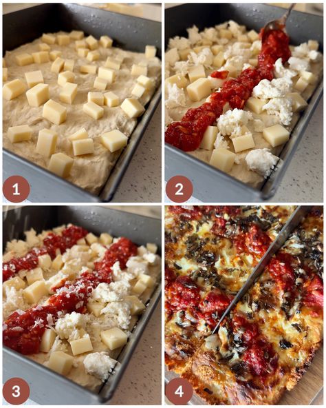 Detroit Style Pizza Recipe — salt n sprinkles Detroit Pizza Dough Crust Recipe, Detroit Deep Dish Pizza Recipe, Detroit Deep Dish Pizza, Detroit Style Pizza Dough, Detroit Pizza Recipe, Detroit Style Pizza Recipe, Detroit Style Pizza, Detroit Pizza, Pizza Crust Dough