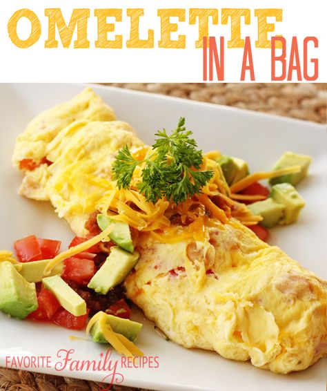 Omelette in a Bag. Great for camping and cooking for a crowd...virtually no clean-up needed! Omelette In A Bag, Camping Breakfast, Cooking For A Crowd, Minced Meat, Crescent Rolls, Camping Food, Perfect Breakfast, Breakfast Time, Omelet