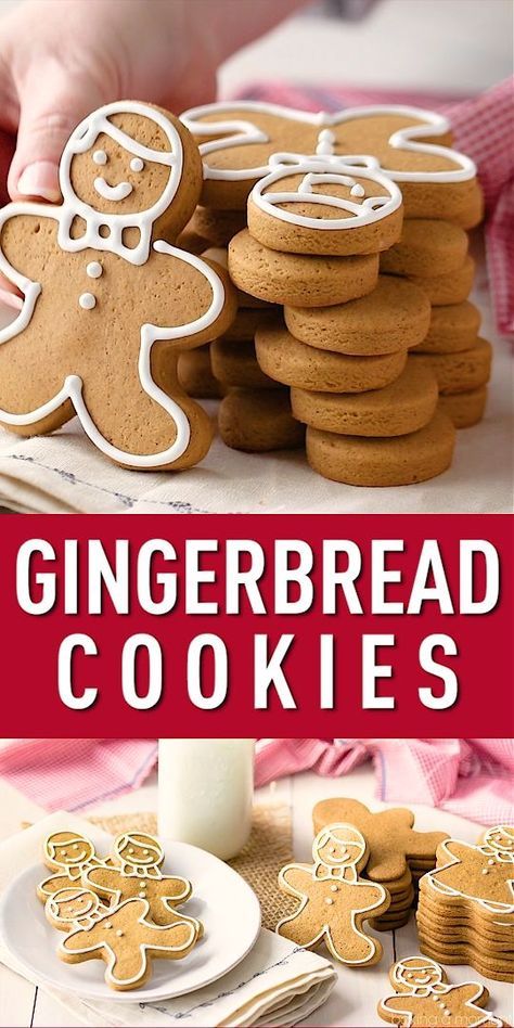 Gingerbread Cookie Icing Recipe Easy, Cutout Gingerbread Cookies, Gingerbread Cookies Easy Recipe, Ginger Bread Men Recipes, Christmas Cookies Ginger, Gingerbread Cookie Ornaments Recipe, Easy Gingerbread Men Cookies, Soft Ginger Bread Cookies Recipe, Ginger Bread Christmas Cookies