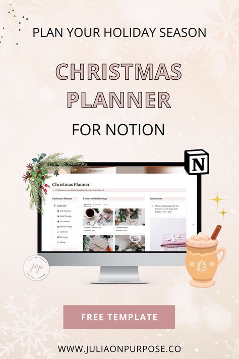 Free Notion Christmas Planner - Simplify Your Holiday Season Notion Christmas, Spending Time With Loved Ones, Christmas Bucket List, Christmas Bucket, Christmas Organization, Christmas Preparation, Budget Holidays, Christmas Planner, Recipe Organization