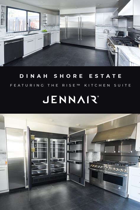 Commercial Appliances In Home Kitchen, Jenaire Appliances, Small Kitchen Cabinet Ideas, Jennair Appliances, Bright Kitchen Design, Small Kitchen Cabinet, Luxury Kitchen Appliances, Column Refrigerator, Jenn Air Appliances