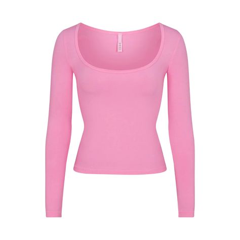 Bubble Gum Pink, Scoop Neck Long Sleeve, T-shirts & Tank Tops, Cotton Tank Top, Great T Shirts, Basic Outfits, Dream Clothes, Bubble Gum, Pink Fashion