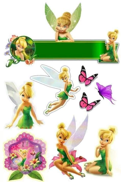 Fotos De Nane Em Tinkerbell 6A0 Tinker Bell Cake Topper Printable, Tinkerbell Printable Cake Topper, Tinkerbell Cake Topper, Tinkerbell Birthday Cakes, Tinkerbell Characters, Tinkerbell Party Theme, One Piece Birthdays, Tinkerbell Pictures, Minnie Mouse Stickers