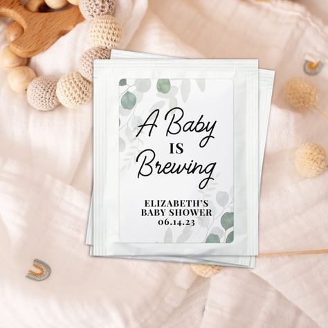 A Baby Is Brewing, Tea Favors, Baby Is Brewing, Baby Shower Tea, Baby Shower Favor, Baby Shower Diy, Brewing Tea, Free Birthday Invitations, Free Birthday Invitation Templates