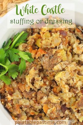 White Castle Stuffing, Stuffing For Turkey, Dressing Stuffing, White Castle Hamburgers, Dressing Casserole, Traditional Stuffing, Butternut Squash Spinach, Holiday Recipies, Xmas Recipes