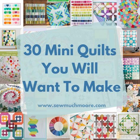 Mini Quilt Collection - Sew Much Moore Beginner Quilting Projects, Dresden Plate Patterns, Quilt Collection, Small Quilt Projects, Tiled Quilt, Mini Quilt Patterns, Quilt Block Patterns Free, Rainbow Quilt, Paper Pieced Quilt