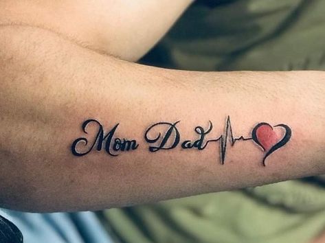 Mom Dad Tattoo Designs - Tips and Beauty Mom Dad Tattoo Design, Dad Tattoo Design, Son Tattoo For Mom, Mom And Dad Tattoo, Mom Dad Tattoo, Tattoo For Mom, Tattoo Designs With Meaning, Memorial Tattoo Designs, Mom Dad Tattoo Designs