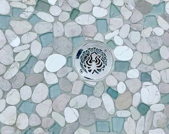 Shower Drain, Starfish Design by Designer Drains, Replacement for Schluter-kerdi - Etsy Ocean Bathroom, Main Bathroom Ideas, Shower Drain Covers, Beach Theme Bathroom, Shower Parts, Octopus Design, Shower Drains, Drain Cover, Shower Drain