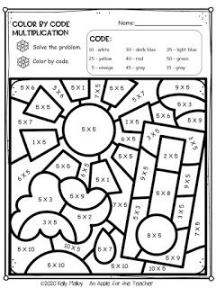 An Apple For The Teacher: Weather Color By Number Earth Day Color By Number, Math Facts Practice, Color By Number Math, Math Worksheets For Kids, Teacher Giveaway, Apple For The Teacher, Fun Math Worksheets, Math Coloring Worksheets, Math Fact Practice