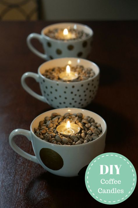 Diy Coffee Scented Candle, Diy Coffee Candle, Coffee Bridal Shower, Coffee Scented Candles, Coffee Party, Diy Candles Scented, Candle Crafts Diy, Coffee Bar Home, Dekor Diy