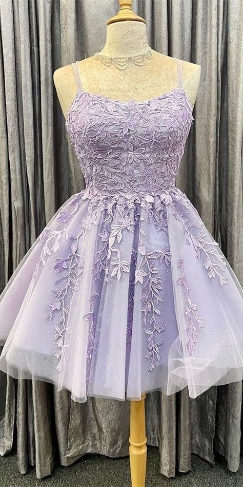 Lilac Prom Dress, Purple Homecoming, Prom Dress Short Lace, Lilac Prom Dresses, Purple Homecoming Dress, Dama Dresses, Homecoming Dresses Lace, Wedding Dresses With Flowers, Wedding Flower Girl Dresses