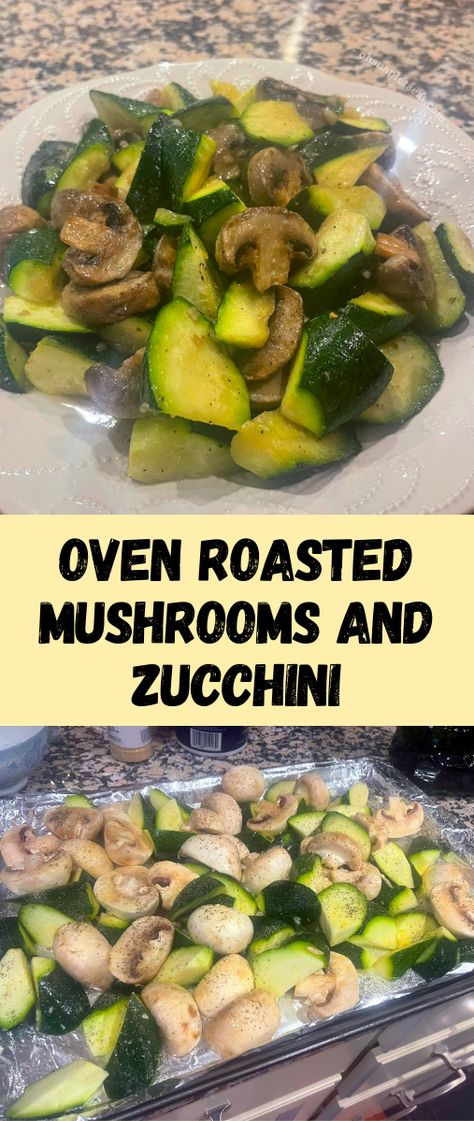 pin – Oven Roasted Mushrooms and Zucchini Sauteed Zucchini And Mushroom Recipes, Oven Roasted Zucchini And Mushrooms, Mushroom Zucchini Recipe, Zucchini And Mushrooms, Oven Roasted Mushrooms, Oven Roasted Zucchini, Zucchini In The Oven, Veggie Side Dish, Roasting Garlic In Oven