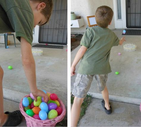 Easter Game Egg Toss! Egg Toss Game, Fun Easter Games, Easter Games For Kids, Easter Outdoor, Sensory Crafts, Easter Preschool, Easter Games, Plastic Easter Eggs, Easter Birthday