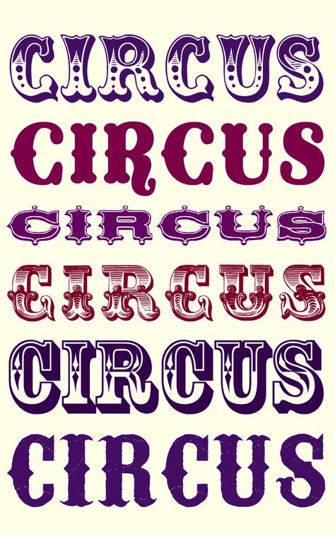 Circus Design Graphic, Circus Graphics, Carnival Font, Fonts Numbers, Circus Font, Circus Signs, Fonts Ideas, Haunted Carnival, Circus Vintage