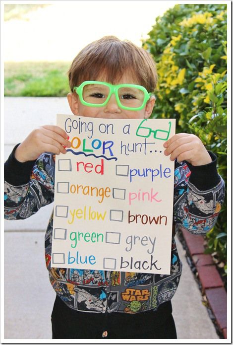 Goin' on a Color Hunt Color Unit Preschool Activities, Color Week Kindergarten, Back To School Movement Activities, Color Games Preschool, Color Scavenger Hunt Preschool, Prek Color Activities, Shape Hunt, Learning Colors Preschool, Ide Jurnal