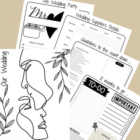 Printable WEDDING Planner/Journal - Wedding Keepsakes - Wedding Sample book - Bride to Be Gift - Bridal Shower Gift - Bridal Couple Gift - by Created4u2day on Etsy Bridal Couple, Wedding Notes, Wedding Journal, Wedding Planner Printables, Cadeau Couple, Journal Template, Planner Journal, Bridal Shower Gift, Couple Gift