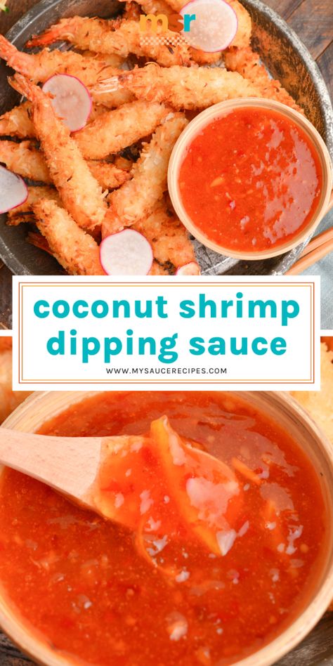 BEST Coconut Shrimp Dipping Sauce Recipe (Only 3 Ingredients!) Coconut Shrimp Dipping Sauce, Shrimp Sauce Recipes, Coconut Shrimp Sauce, Shrimp Dipping Sauce, Sweet Chili Dipping Sauce, Easy Dipping Sauce, Sweet Shrimp, Farm Recipes, Coconut Shrimp Recipes