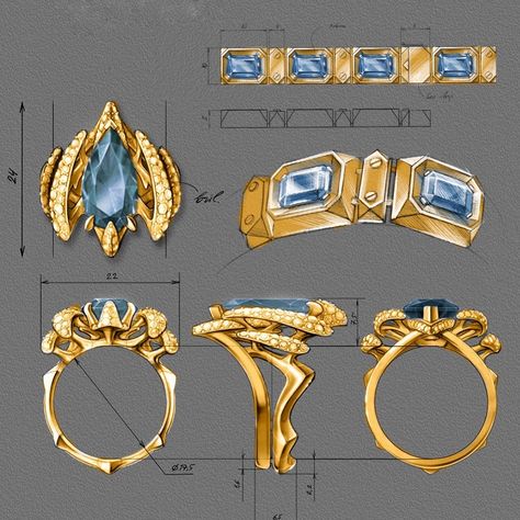 Jewellery paint-ups by @kantorjewelry / / / #jewelry #jewellery #gold #sapphire #drawing #painting #art #jewelrydesigner #jewelryaddict Sapphire Drawing, Jewellery Sketching, Jewellery Drawing, Jewel Drawing, Gem Drawing, Ring And Bracelet, Blue Sapphire Stone, Jewelry Rendering, Jewelry Knowledge