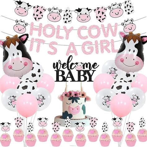 Cow Print Baby Shower Decorations Girl, Holy Cow It's a Girl Baby Shower Decorations, Pink Cow Garland, Welcome Baby Cake Toppers for Farm Animal Floral Girl Baby Shower Party Decoration Pink Cow Print Baby Shower Ideas Girl, Holy Cow Baby Shower Theme Girl, Baby Girl Cow Baby Shower Ideas, Country Girl Baby Shower Ideas, Pink Cow Print Baby Shower Ideas, Baby Cow Baby Shower Theme, Baby Shower Cow Theme Girl, Cow Girl Baby Shower Ideas, Pink Cow Baby Shower Theme