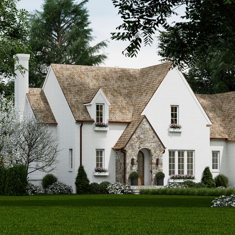 English Cottage Exterior, English Cottage House Plans, Modern English Cottage, Modern Cottage Homes, Cottage Exterior, English Cottage Style, Cottage Style Homes, Tudor House, Modern Cottage