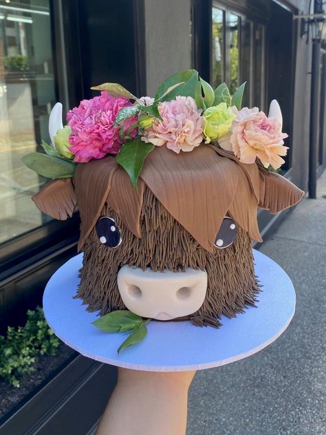 Novelty Cakes — Vanilla Pod Birthday Cake Floral, Highland Cow Cake, Cow Birthday Cake, Cakes Vanilla, 16th Birthday Cake, Cow Cake, Novelty Cake, Cake Floral, Cow Birthday Parties