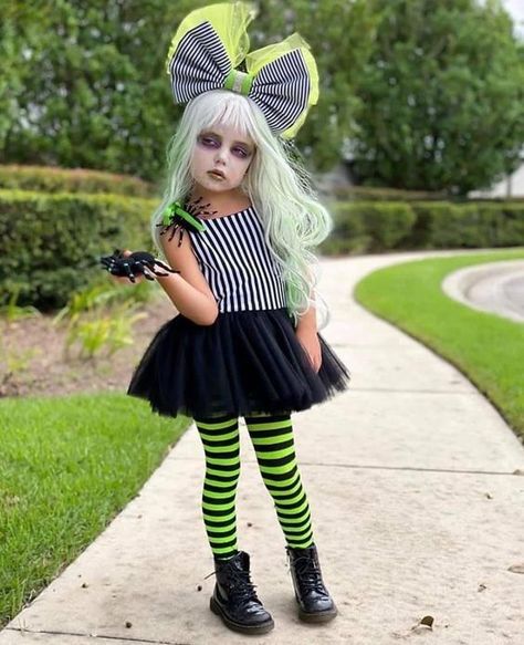 Beetlejuice Tutu Costume, Diy Lol Doll Costume, Girls Beetlejuice Costume, Beetle Juice Girl Costume, Halloween Costumes For Kids Girls Cute, Halloween Costumes For Girls 6-8, Black Tutu Halloween Costume, Halloween Costume Girls Kids, Girl Halloween Costumes For Kids