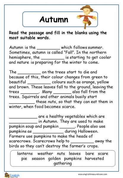 Pumpkins Reading Comprehension – English Treasure Trove Fall Reading Comprehension, Cloze Passages, Esl Reading Comprehension, Pumpkin Reading, Autumn Reading, 2nd Grade Reading Comprehension, Reading Comprehension For Kids, Fall Reading, 2nd Grade Reading