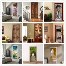 3D Library Door Sticker Self adhesive Waterproof DIY Bookshelf Wallpaper For Living Room Bedroom Home Wood Doors Refurbish Decal|Door Stickers| - AliExpress Doors Wallpaper, Diy Door Decor, Wallpaper Decal, Diy Poster, Wallpaper Door, London Underground Stations, Wall Stickers 3d, Bedroom Murals, Door Murals