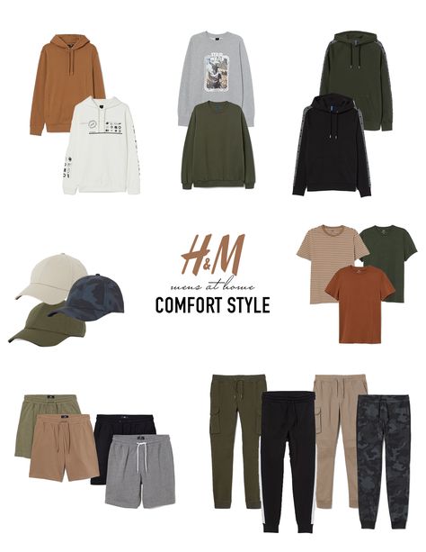 Minimalist Comfortable Style, H M Men Outfits, Home Outfit Men, Capsule Wardrobe Men, Fashion Infographic, H&m Men, Minimalist Fashion Men, Black Men Fashion Casual, Home Comfort